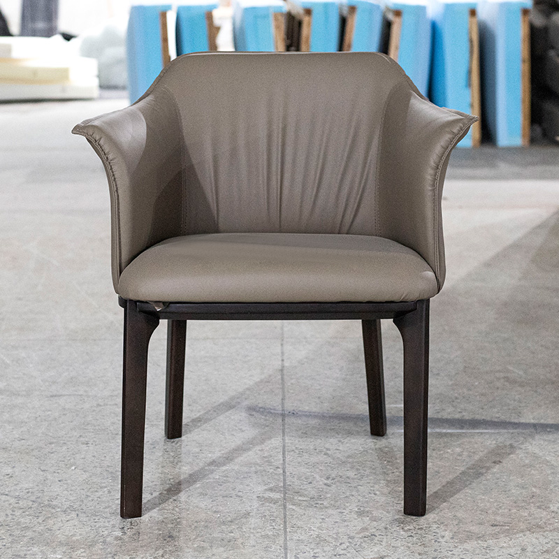 simple wooden chair with armrest